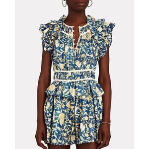 Ulla Johnson Endah Ruffled Printed Playsuit in Lanai Floral Romper